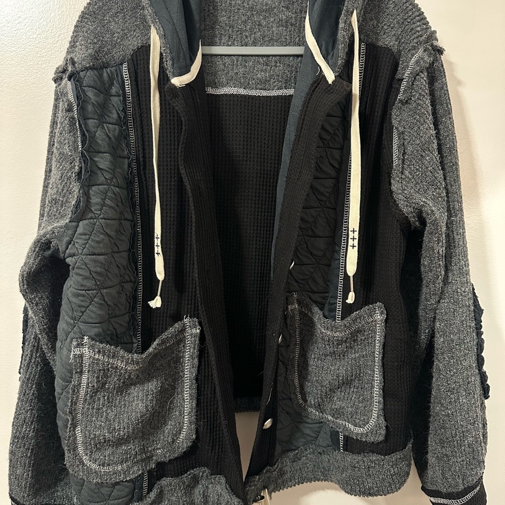 POL Gray and Black Utility Jacket